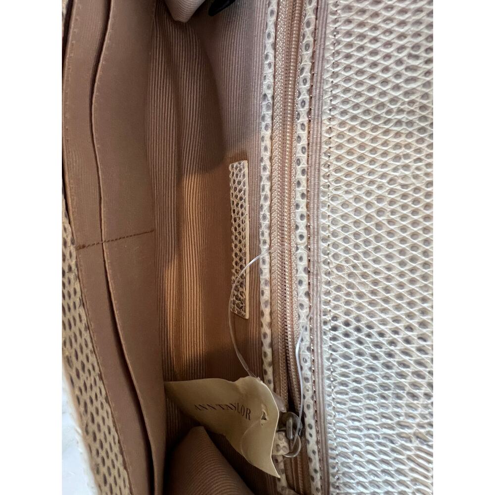 Ann Taylor white python leather shoulder bag chai… - image 6